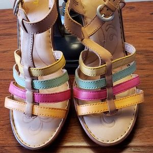 Born Riviera Natural Citrus Combo Buckle Sandals